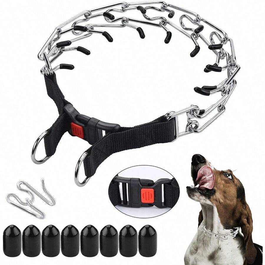MEISO Collar De Entrenamiento para Perros Collar De Cadena para Adiestramiento De Perros Cadena De Acero Inoxidable Ajustables para Perros Pequeños Medianos y Grandes - Pago - Ver 1