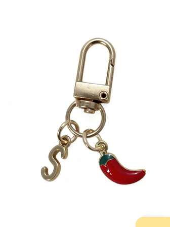 个性化辣椒吊坠，可定制首字母、信息/情书 | 钥匙扣配件 | 定制包包挂件 | 教师节汽车配件包包挂件，可爱哥特风Y2K万圣节配件，教师节圣诞节礼物创意，带证件夹的包包挂绳，汽车配件，包包挂件，汽车配件，朋友，姐妹