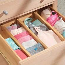 1/2/4pcs Adjustable Bamboo Drawer Dividers, Spring-Loaded Storage Partitions, Expandable Drawer Organizers, Drawer Storage, For Kitchen, Vanity, Bathroom, Bedroom, Desk, Home And Office Drawer Storage And Organization Tools - Multicolor - View 7