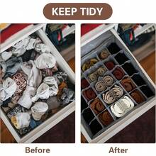 Organizador de Calcetines de 30 Celdas 2 Unidades Organizador Cajones Sistema de organización Plegable para Ropa Interior Calcetines Corbatas Bufandas Organizador de Almacenamiento de Ropa Interior - de2 - Ver 6