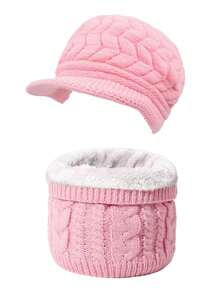 1/2/3pcs Solid Color Winter Knit Hat, Thermal Lined Warm Ear Protection Beanie, Fashion Knitted Beret Hat Set, Suitable For Daily Wear, Skiing, Hiking, Vacation Outfit Matching Valentines Gift - Multicolor - View 18