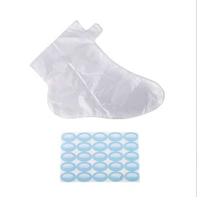Couvre-pieds jetables qui hydratent, protègent du dessèchement et des craquelures, et procurent une sensation de fraîcheur ; couvre-pieds en plastique imperméable.