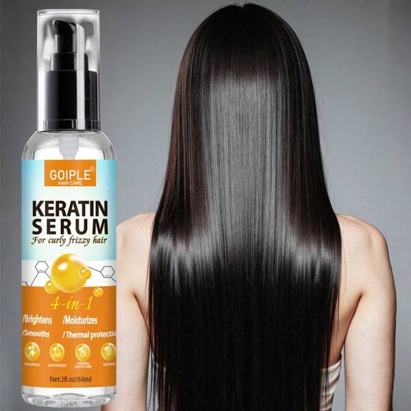 GOIPLE Keratin Protein Serum Hair Care Treatment With Argan Oil For Dry Damaged Hair Curly Hair Product Hair Shine And Anti-Frizz Thermal & Heat Protectant Spray, Smoothing & Nourishing Moisturizer For All Hair Types (2fl.Oz/60ml)