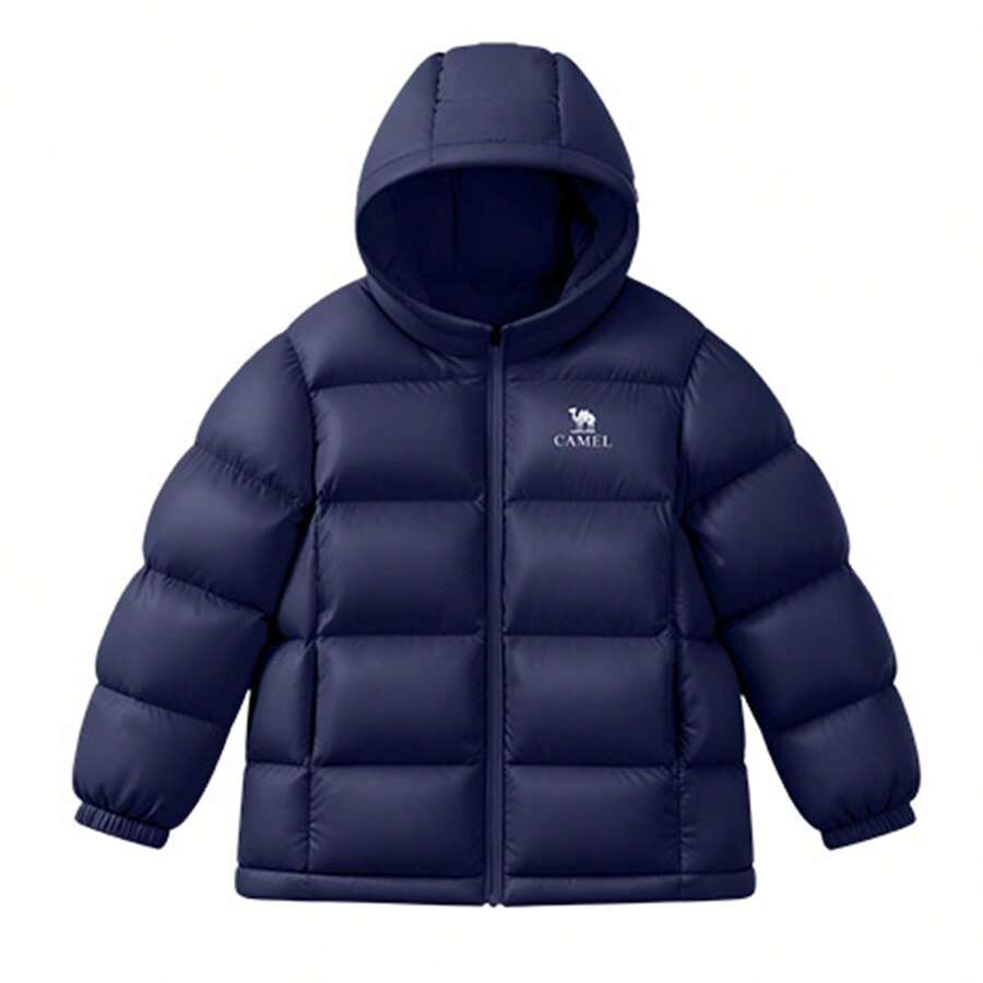 CAMEL CROWN Children's Down Jacket, Thickened With Down, Warm, Windproof, Anti-Static, Hooded, Zip-Up, Suitable For Winter. - Chinese Kale - View 1