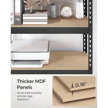 5-Tier Storage Shelves Load 2310 Lb Garage Storage Boltless Assembly Adjustable Shelving Unit 11.8 X 29.5 X 59.1 Inches For Study Shed Basement Black And Natural Beige UGLR300B01 - 118Dx295Wx591H - View 8