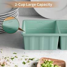 Silicone Freezer Tray : 2 - Cup Freezing Tray With Lid Meal Prep - 2Pack Silicon Soup Portion Freeze Trays Make Stock Souped Cube - Xanh lá cây (gói 2) - Xem 7