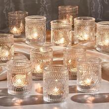 36 Pack Clear Glass Votive Candle Holders, Vintage Candle Holder Bulk, Tealight Candle Holders For Table Centerpieces, Home, Bridal Shower, Birthday, Christmas, Thanksgiving Party Table Decor - 無色 - 查看 9