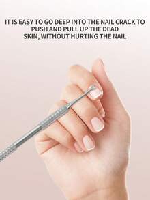 3件/1件装金属银色双头角质层推剪/修甲器，沙龙级不锈钢凝胶指甲油刮刀，耐用专业美甲修脚清洁工具，适用于指甲和脚趾甲