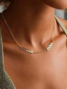 Customized Personalized Name Necklace, Exquisite Multi-Person Customized Name Necklace, Stainless Steel Cuban Chain Customized Jewelry, Perfect Gift, Mother's Day Gift - 3NK Chain Silver - View 6