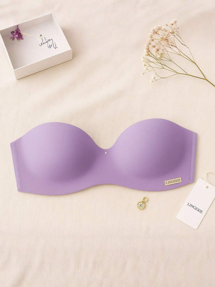 Women's Strapless Bra With Reinforced Support And Removable Straps - Lilac Purple - View 1