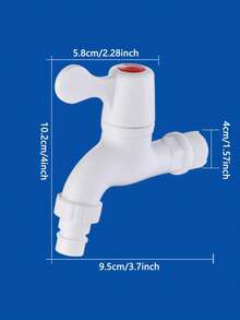 Grifo de plástico para el hogar - Apertura rápida de 4 puntos, a prueba de fugas, a prueba de grietas, de larga duración - Grifo para lavadora de agua corriente - Incluye accesorios para instalación en lavadero, baño y jardín - 1 pieza Accesorios de baño Herramientas de baño - Blanco - Ver 4