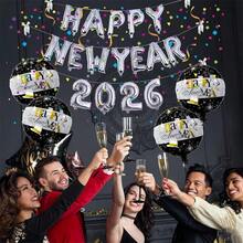 2026 Happy New Year Silver Balloons - 18 Inch Round New Year Balloons | 2026 New Year Celebration Decorations New Year Party Supplies New York Decor 2026 Silver Number Balloons, Happy New Year - Multicolor - View 4