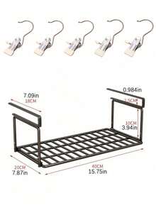 Expandable Under Cabinet Shelf,Foldable Shoe Rack, Extendable Under Shelf Storage With Removable Wire-Like Back For Pantry Cabinet, Laundry Room, Shoe Rack. Layered Partition, Shoe Rack, Hanging Basket, Storage Rack, Organizing Shoe Rack, No Drilling, Large Capacity - Multicolor - View 10
