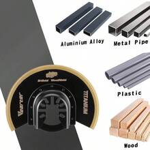 3PCS Titanium Oscillating Saw Blades, 88mm Semi Circle Bi - Metal Universal Multitool Blades, Quick Release Multi Blades Kits Wood, Metal Pipe, Nail, Drywall, PVC - Black & Gold - View 5