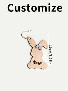 个性化复活节篮子定制姓名标签，哑光粉色亚克力兔子造型姓氏标签，可爱复活节兔子，复活节姓名定制，送给亲朋好友的礼物