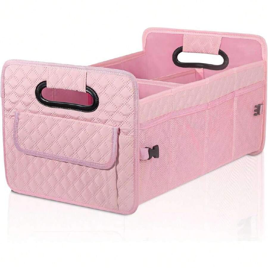 Car Trunk Organizer For SUV, Car Storage Organizer Collapsible Multi Compartment Container Box, Adjustable Car Accessories For Women/Men, Large Pink,29410719 - 玫紅色 - 查看 1