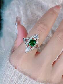 1 Stück glamouröser Kubikzirkonia-Ring für Frauen, Hochzeit, Verlobung, Valentinstag, Partygeschenk - 1# - Übersicht 5