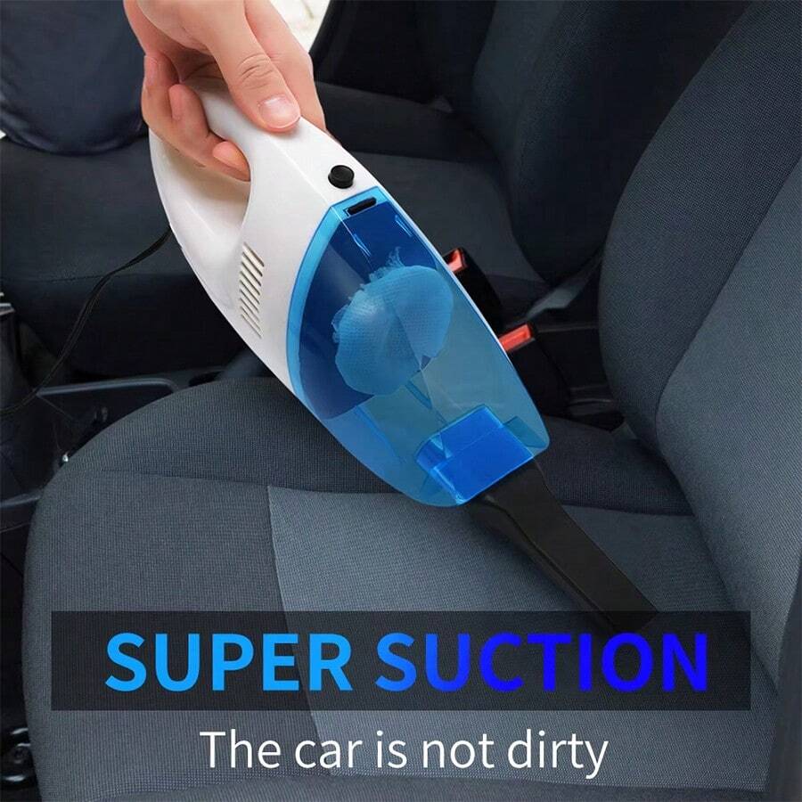 LÈRFM 12V pequeña aspiradora de mano para coche, kit de aspiradora de coche para coche y hogar pequeña mano húmeda y seca de doble uso limpiador de cepillo de polvo