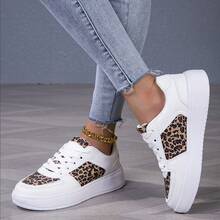 Leopard Print Stylish Outdoor Casual Street Style Birthday Gift Holiday Gift Contrast Color Casual Campus Style - 白豹紋 - 查看 11