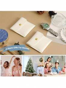 白色、银色、粉色、黑色仿皮首饰袋，带按扣，可收纳耳环、项链、手镯和戒指——奢华礼品袋。非常适合收纳整理首饰，是返校季的理想之选。 - 彩色 - 查看 5