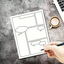 一套空白漫画书，适合青少年和成人：24页空白页，带有预绘制的分镜、模板、对话框和字体指南 - DIY你的故事创作，漫画制作工具，艺术用品，非常适合有志成为艺术家和漫画创作者的朋友。 - 彩色 - 查看 4