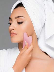 Dual-Head Facial Massage Roller & Heart-Shaped Gua Sha Board, Unisex Facial Massage Tool, Can Reduce Redness, Eliminate Puffiness, Soothe Smooth Skin, Suitable For Facial, Eye And Neck Care