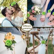 25pcs/50pcs OPP Foam Rose With Pole PE Material Imitation Rose Artificial Flower Wedding Valentine's Day - Green - View 6