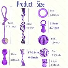 2/4/6/9pcs Purple Small Dog Toy Set, Dog Chew Toys, Cotton Rope Toys, Interactive Toys With Owner, Cute Interactive Dog Balls Suitable For Small Dogs, Small Dog Chew Toys. Cute Dog Interactive Games - Multicolor - View 2