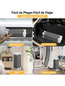 4 en 1 Cuna para Bebé con Mosquitero, Corral Cuna de 2 Niveles Ajustable, con Mesa para Cambiar Pañales, Fácil de Plegar para Viajar Cama de Bebé - Multicolor - Ver 8