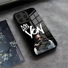 Funda de teléfono Raper K-King Von para 17 16 E Pro Max 15 14 13 12 Pro 11 Max Plus, cubierta de vidrio negro - Negro 4 - Ver 9