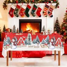 Kitchen Tablecloth - Red Snowman - View 8