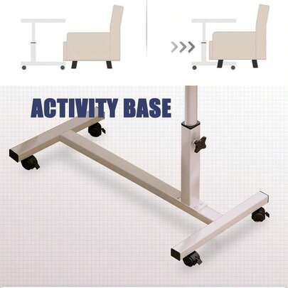 * 40cm Lifting And Rotating Laptop Desk For Home And Office, Movable Bedside Table With Rollers, Adjustable Computer St...