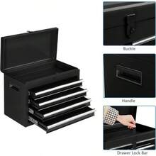 5-Drawer Rolling Storage Cabinet With Wheels, Adjustable Shelf & Side Rack - 1 - View 5