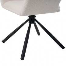 Swivel Dining Chairs, Sherpa Fabric, Set Of 2, With Armrests, Modern And Minimalist Style, White - White - View 10