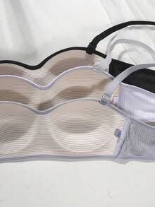 6pcs/Set Teen Girls Underwear Set - Wireless Lightly Lined Bras And Panties - Ribbed Stitching, Detachable Straps For Strapless Comfort. Simple Bra Set, Suitable For Young Girls. 3 Sets - Multicolor - View 7
