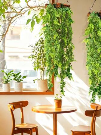 1/2/4件装仿真藤蔓悬挂装饰，逼真垂吊绿植，适用于客厅、阳台、婚礼派对背景——低维护仿真悬挂植物，可用于墙面装饰、门楣拱门装饰、家居、餐厅、卧室、花瓶装饰、生日派对装饰材料、新年礼物