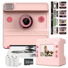 Children's Camera Is Ready To Take Photos, 48 Megapixel Digital Camera, Preferred For Birthday Gifts, 1080P Instant Printing Camera For Selfies, Built-In 32GB SD Card With Stickers For DIY, Suitable For Boys And Girls, Suitable For 6+Year Old Boys And Girls During The School Season And Birthday Gifts, Children's Camera, Children's Specific Camera