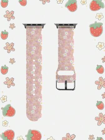 SENBONO 1pc Silicone Smart Watch Band With A Four-Leaf Clover Print. This Universal 20-22mm Strap Offers Wide Compatibility: It Is Compatible With Huawei Watch GT3/GT4, Compatible With Samsung Galaxy Watch6, And Compatible With Apple Watch Models From Series 1 To Series 9, SE, And Ultra (38-49mm Cases)