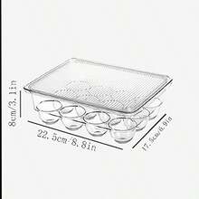 1pc Multi-Size PET Egg Storage Rack, 24/21/14/12 Slots Transparent Refrigerator Egg Organizer, Stackable Egg Protection Container, Suitable For Pantry, Fridge, Kitchen - Clear - View 10