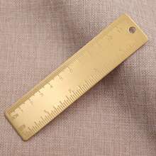 Regla de cobre gruesa, regla triangular de latón para dibujo y diseño - Dorado - Ver 11