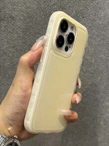 Fashion Cute Jelly Glossy Full Protection Phone Case Compatible With IPhone 17ProMax 17Pro 17Air 17 16 15 14 13 12 Pro Max Solid Color Shockproof Soft Back Cases - 淺黃色 - 查看 3