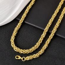 Simple Swedish-Italian 750 14k Gold Plated Copper Chain Necklace Bracelet Jewelry Set For Women