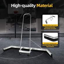 YIYIBYUS Raclette de court en acier inoxydable, lèvre en caoutchouc de 101 cm, légère et maniable pour les courts de tennis, les parkings et les salles de sport intérieures (2,05 kg, facile à assembler) - Argent - View 2