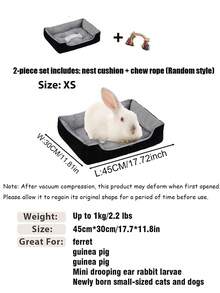 Soft & Comfortable Dog Bed Mat, With Random Chew Rope, Non-Slip Bottom, Multiple Sizes Available - Polyester Filled, Bone Pattern Design, Dog Bed With Side Walls, Suitable For Medium Dogs, Cats And Small Dogs - Black - View 18