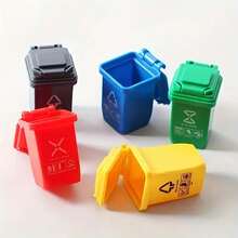 5pcs Mini Trash Cans - Plastic Waste Bins Decor, Colorful Party Supplies And Desktop Decoration, Suitable For Room And Event Decor, Mini Trash Cans - Multicolor - View 1