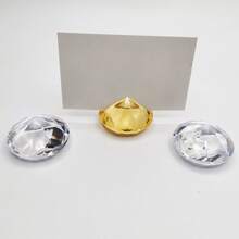 30个装 - 精致透明钻石形亚克力水晶卡片架 - 底座稳固，边缘光滑，可重复使用，桌号座位展示架，精细抛光桌号展示架，适用于婚礼、生日派对、商务活动 - 彩色 - 查看 5