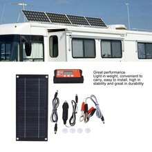 600W Solar Panel Charger Monocrystalline Silicon High Efficiency 100A Charge Controller Kit With Extension Cable Battery Clip For RV Outdoor Camping - 預設 - 查看 3