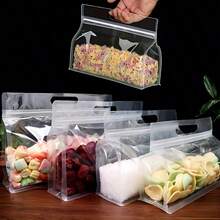 Premium Eight-Side Seal Transparent Stand-Up Bags With Handle - 100 Count Thickened Airtight Food Storage Bags For Tea, Coffee, Snacks & Kitchen Organization - 白色 - 查看 11