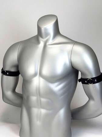 2PCS Adjustable PU Leather Fashion Arm Band For Men, Gothic Style Arm Cuff Armband, Arm Strap Accessory, Men's Accessory