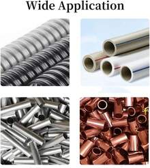 Muy buen cortador de tubos tipo trinquete, herramienta de corte rápido de tubos con una sola mano, cortador de tubos con trinquete, cortador compacto de tubos 2 en 1 para espacios reducidos, cortadores de tubos de plomería para tubos de cobre, PVC y metal (1/4" a 7/8") - 1/4" a 7/8" - Ver 7